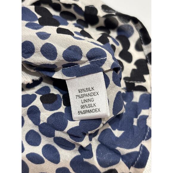 ST JOHN Silk Ruffle Polka Dot Sleeveless Top 4 - Picture 4 of 6